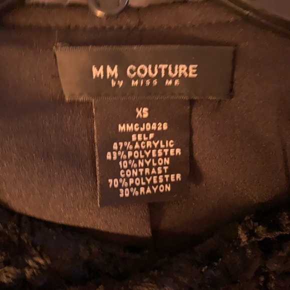 Mm couture by miss me fleece mix biker jacket - Picture 6 of 7